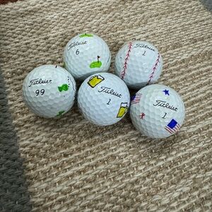 Titleist White Golf Balls with Custom Art